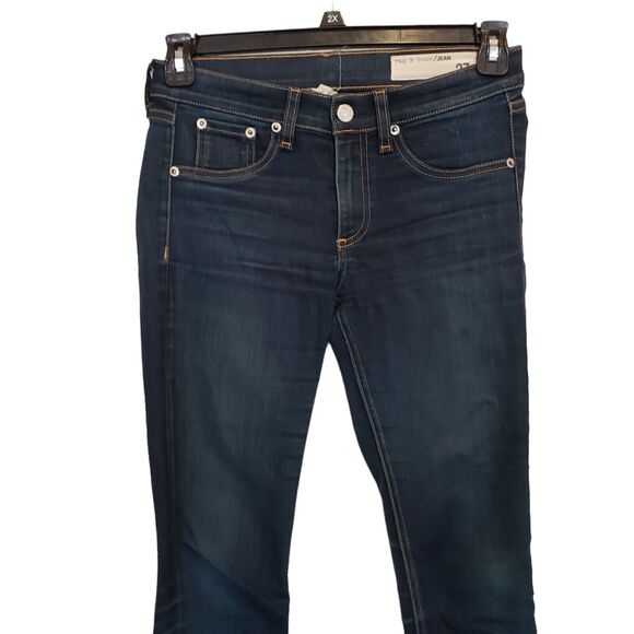 rag & bone Women's  High Rise Skinny Ankle Jean in Dark Blue Size 27 - Picture 7 of 12